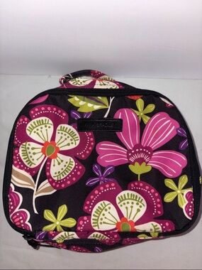Vera Bradley lighten up lunchbox purple punch insulated bag zip around tote
